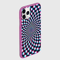 Чехол iPhone 11 Pro матовый Оптическая иллюзия глитч, цвет: 3D-фиолетовый — фото 2