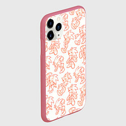 Чехол iPhone 11 Pro матовый Паттерн Sonic, цвет: 3D-малиновый — фото 2