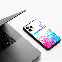 Чехол iPhone 11 Pro матовый Yamaha neon gradient style: символ сверху, цвет: 3D-черный — фото 2