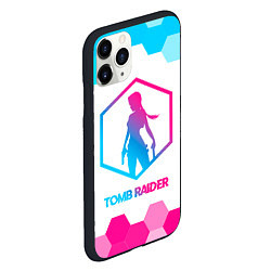 Чехол iPhone 11 Pro матовый Tomb Raider neon gradient style, цвет: 3D-черный — фото 2