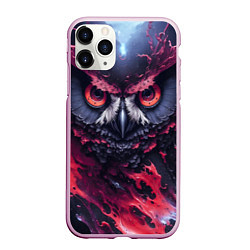 Чехол iPhone 11 Pro матовый Сова взгляд краска, цвет: 3D-розовый