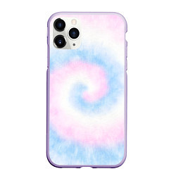 Чехол iPhone 11 Pro матовый Тай дай пастель, цвет: 3D-светло-сиреневый