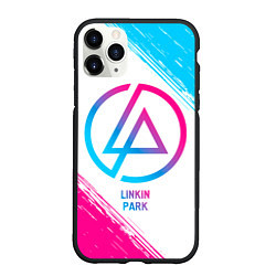 Чехол iPhone 11 Pro матовый Linkin Park neon gradient style, цвет: 3D-черный