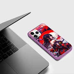 Чехол iPhone 11 Pro матовый Японская девушка от нейросети, цвет: 3D-фиолетовый — фото 2