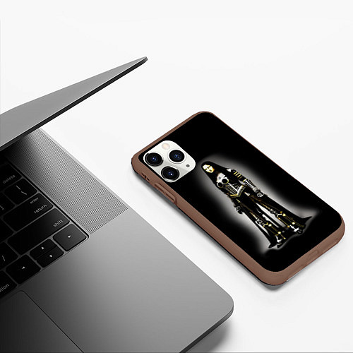 Чехол iPhone 11 Pro матовый Мона Лиза - готика - нейросеть / 3D-Коричневый – фото 3
