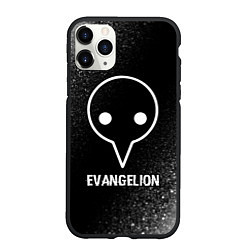 Чехол iPhone 11 Pro матовый Evangelion glitch на темном фоне, цвет: 3D-черный
