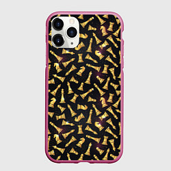 Чехол iPhone 11 Pro матовый Шахматы в космосе, цвет: 3D-малиновый