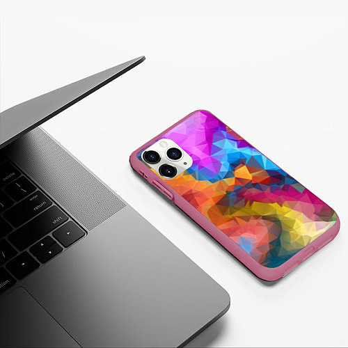 Чехол iPhone 11 Pro матовый Super colors / 3D-Малиновый – фото 3