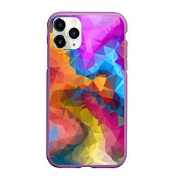 Чехол iPhone 11 Pro матовый Super colors, цвет: 3D-фиолетовый