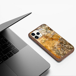Чехол iPhone 11 Pro матовый Скалистая поверхность, цвет: 3D-коричневый — фото 2