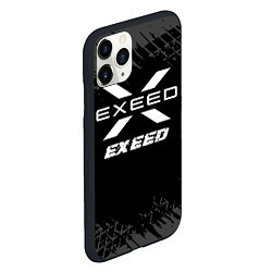 Чехол iPhone 11 Pro матовый Exeed speed на темном фоне со следами шин, цвет: 3D-черный — фото 2