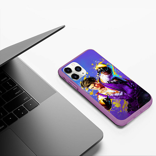 Чехол iPhone 11 Pro матовый Street Fighter 6: Luke / 3D-Фиолетовый – фото 3