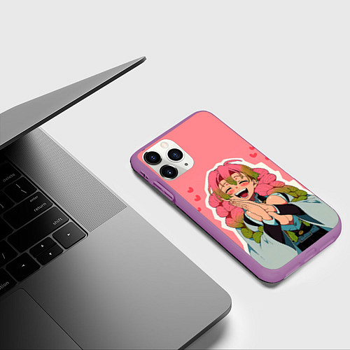 Чехол iPhone 11 Pro матовый Мицури Канроджи - Клинок демонов / 3D-Фиолетовый – фото 3
