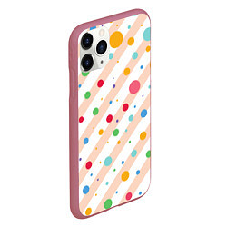 Чехол iPhone 11 Pro матовый Color circles, цвет: 3D-малиновый — фото 2