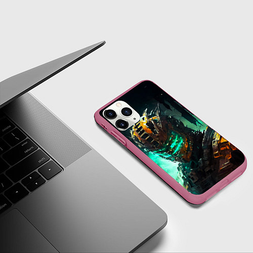 Чехол iPhone 11 Pro матовый Dead Space horror / 3D-Малиновый – фото 3