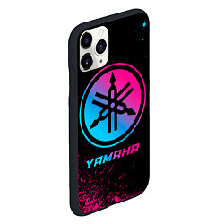 Чехол iPhone 11 Pro матовый Yamaha - neon gradient, цвет: 3D-черный — фото 2