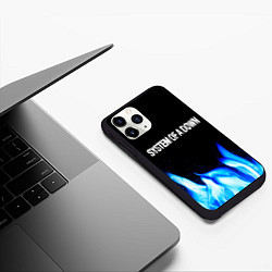 Чехол iPhone 11 Pro матовый System of a Down blue fire, цвет: 3D-черный — фото 2