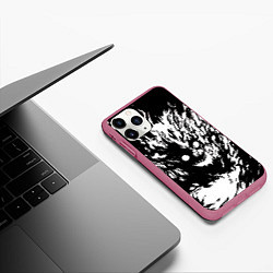 Чехол iPhone 11 Pro матовый Dead inside sf, цвет: 3D-малиновый — фото 2