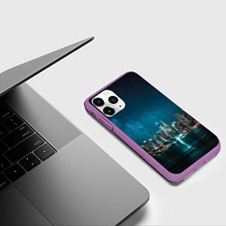 Чехол iPhone 11 Pro матовый Большой город в звездах, цвет: 3D-фиолетовый — фото 2