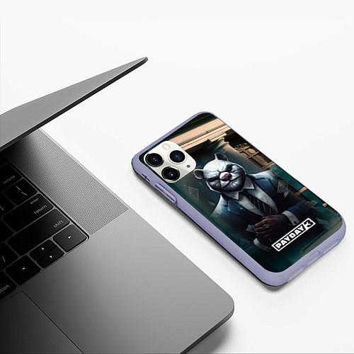 Чехол iPhone 11 Pro матовый Payday 3 white bear / 3D-Светло-сиреневый – фото 3