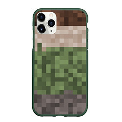 Чехол iPhone 11 Pro матовый Пиксельная текстура, цвет: 3D-темно-зеленый