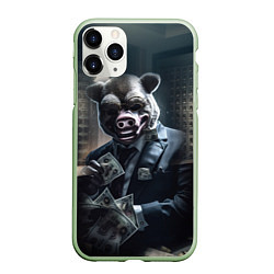 Чехол iPhone 11 Pro матовый Payday 3 animal mask, цвет: 3D-салатовый
