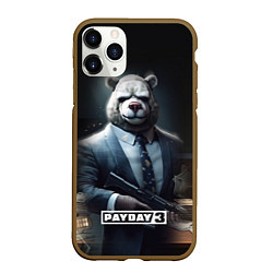 Чехол iPhone 11 Pro матовый Payday3 bear, цвет: 3D-коричневый