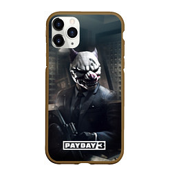 Чехол iPhone 11 Pro матовый Payday3 bulldog, цвет: 3D-коричневый