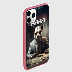 Чехол iPhone 11 Pro матовый Bulldog payday 3, цвет: 3D-малиновый — фото 2