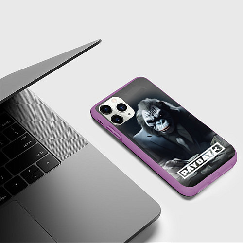 Чехол iPhone 11 Pro матовый Payday 3 big gorilla / 3D-Фиолетовый – фото 3