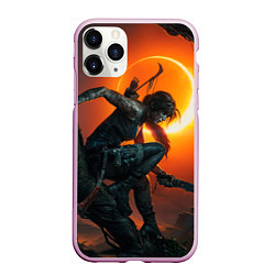 Чехол iPhone 11 Pro матовый Тень Лары Крофт, цвет: 3D-розовый
