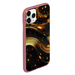 Чехол iPhone 11 Pro матовый Жидкое золото, цвет: 3D-малиновый — фото 2