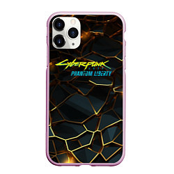 Чехол iPhone 11 Pro матовый Cyberpunk 2077 phantom liberty gold abstract