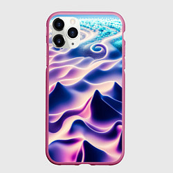Чехол iPhone 11 Pro матовый Морское дно абстракция, цвет: 3D-малиновый