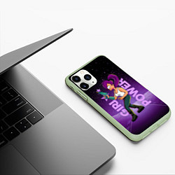Чехол iPhone 11 Pro матовый Futurama: Лила с бластером, цвет: 3D-салатовый — фото 2