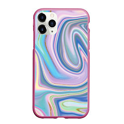 Чехол iPhone 11 Pro матовый Sea waves fantasy, цвет: 3D-малиновый