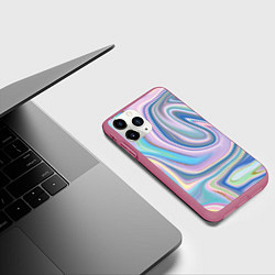 Чехол iPhone 11 Pro матовый Sea waves fantasy, цвет: 3D-малиновый — фото 2