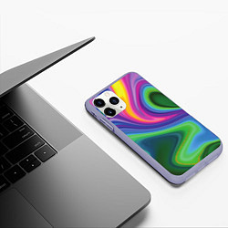 Чехол iPhone 11 Pro матовый Color abstraction, цвет: 3D-светло-сиреневый — фото 2