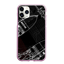 Чехол iPhone 11 Pro матовый Чертеж ракеты, цвет: 3D-розовый