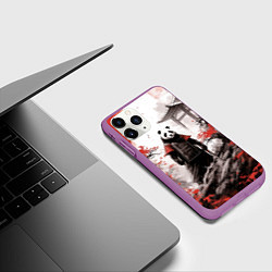 Чехол iPhone 11 Pro матовый Panda samurai, цвет: 3D-фиолетовый — фото 2