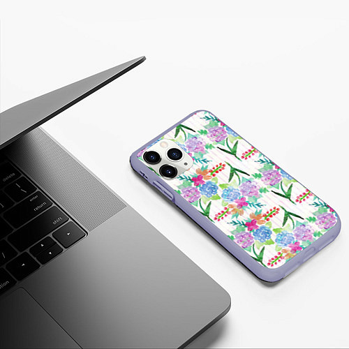 Чехол iPhone 11 Pro матовый Spring spirit / 3D-Светло-сиреневый – фото 3