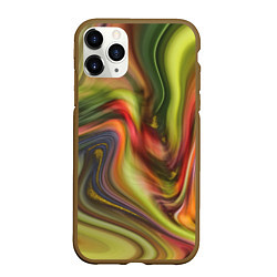 Чехол iPhone 11 Pro матовый Abstraction waves, цвет: 3D-коричневый