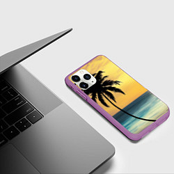 Чехол iPhone 11 Pro матовый Вечер на отдыхе, цвет: 3D-фиолетовый — фото 2