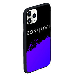 Чехол iPhone 11 Pro матовый Bon Jovi purple grunge, цвет: 3D-черный — фото 2