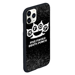 Чехол iPhone 11 Pro матовый Five Finger Death Punch с потертостями на темном ф, цвет: 3D-черный — фото 2