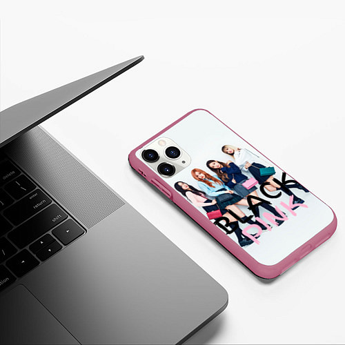 Чехол iPhone 11 Pro матовый Blackpink girls / 3D-Малиновый – фото 3