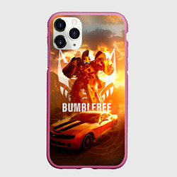 Чехол iPhone 11 Pro матовый Трансформеры: Бамблби, цвет: 3D-малиновый