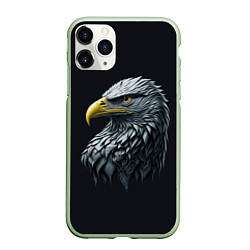 Чехол iPhone 11 Pro матовый Орёл от нейросети, цвет: 3D-салатовый