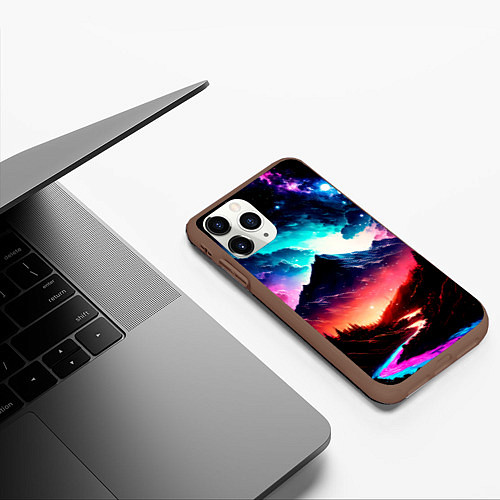 Чехол iPhone 11 Pro матовый Волшебный пейзаж / 3D-Коричневый – фото 3