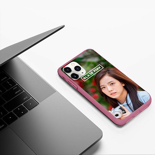 Чехол iPhone 11 Pro матовый Blackpink Jisoo / 3D-Малиновый – фото 3